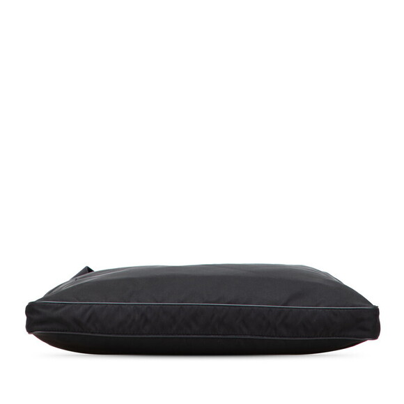 Prada Saffiano Triangle Logo Plate Crossbody Bag Black - Picture 3 of 10